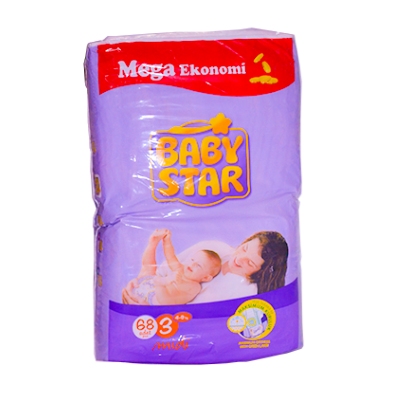 BABY STAR JUMBO MIDI 68x3(4-9kg) - Pack 68